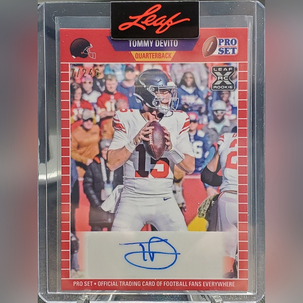 Tommy DeVito 2023 Leaf Pro Set XRC Auto New York Giants Rookie Card - 007/246